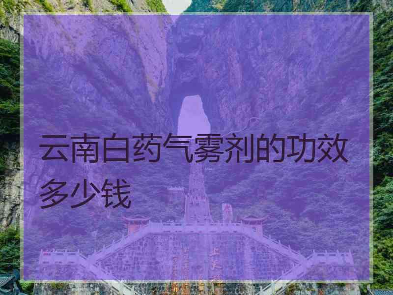 云南白药气雾剂的功效多少钱