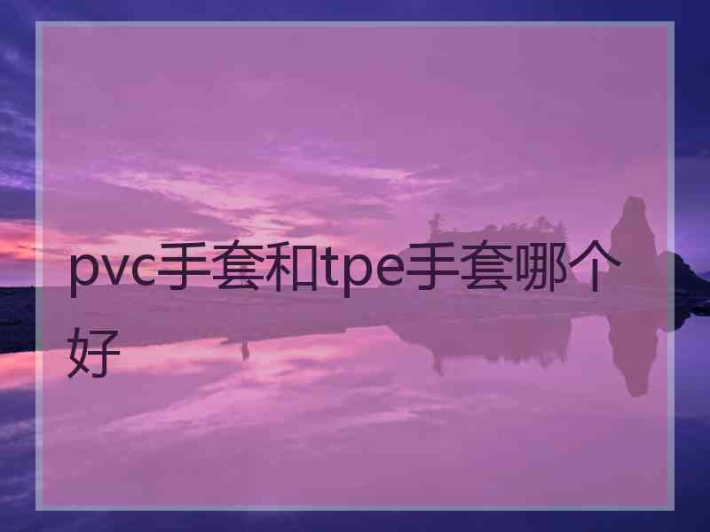 pvc手套和tpe手套哪个好