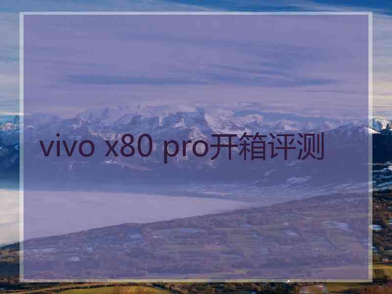 vivo x80 pro开箱评测