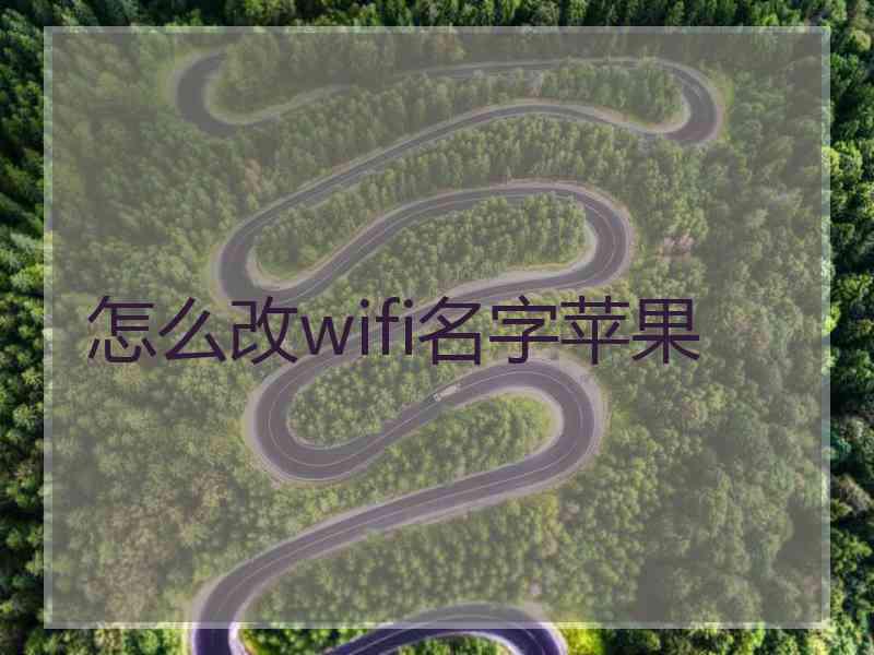 怎么改wifi名字苹果