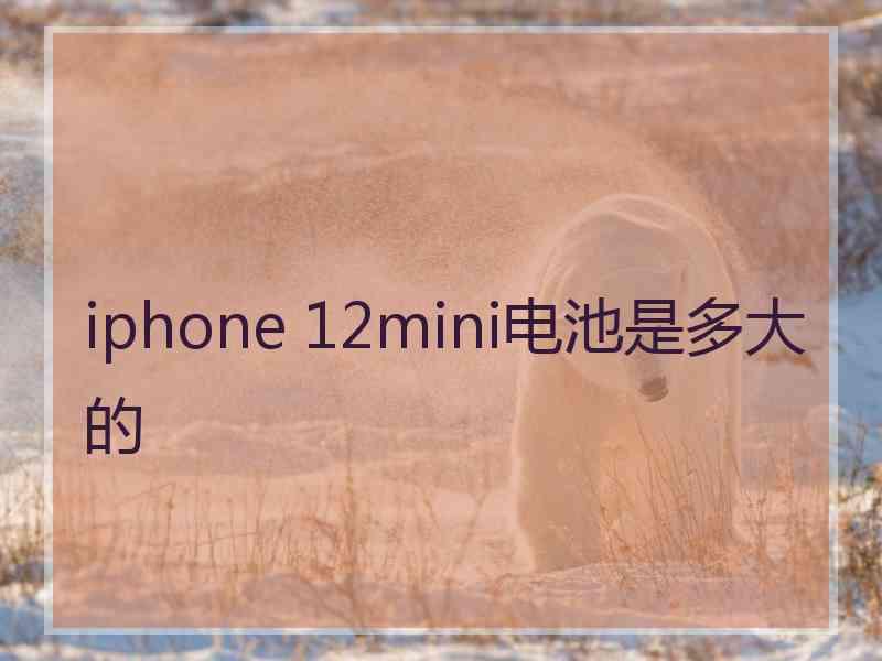 iphone 12mini电池是多大的