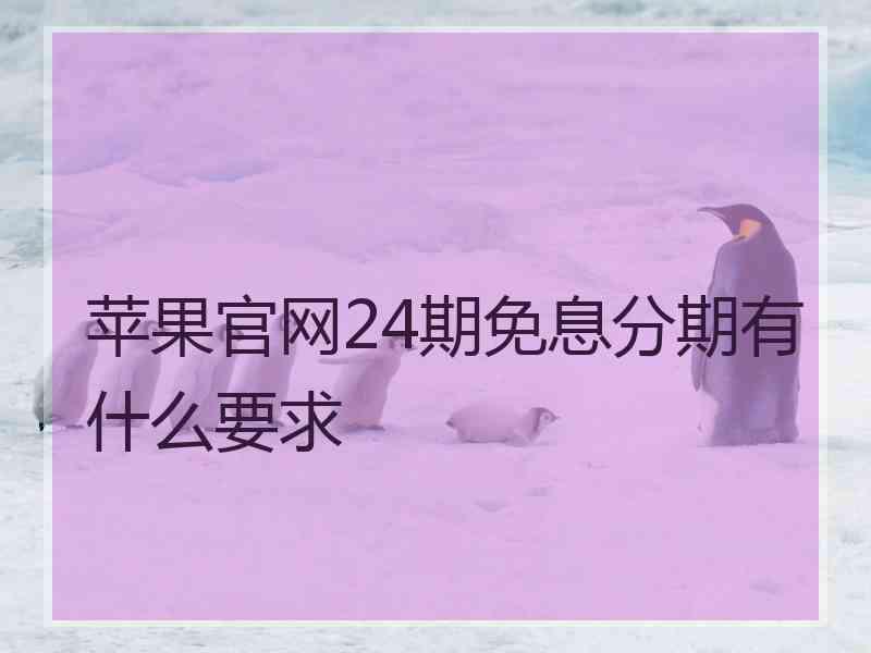 苹果官网24期免息分期有什么要求