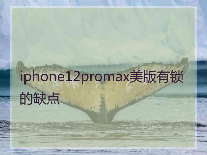 iphone12promax美版有锁的缺点