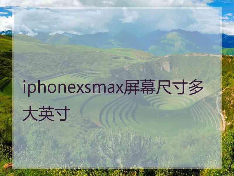 iphonexsmax屏幕尺寸多大英寸