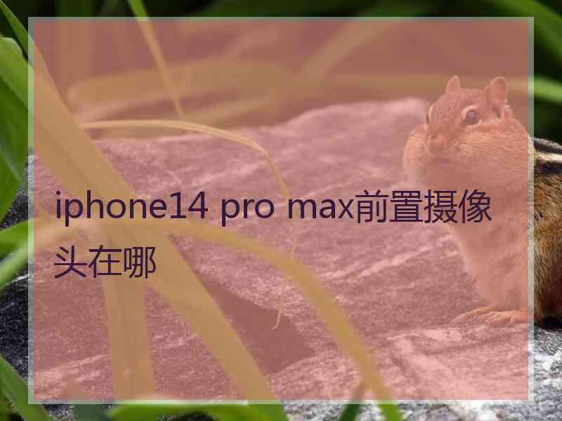 iphone14 pro max前置摄像头在哪