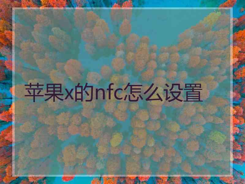 苹果x的nfc怎么设置