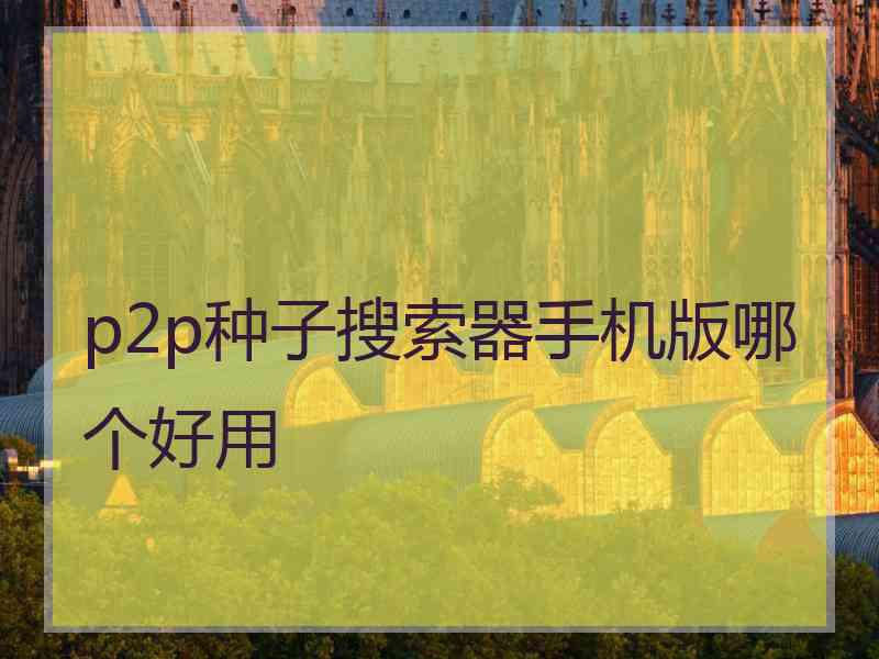 p2p种子搜索器手机版哪个好用