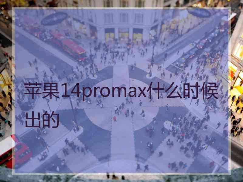 苹果14promax什么时候出的