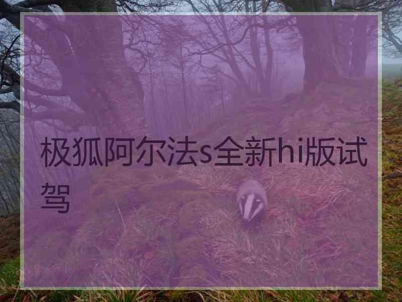 极狐阿尔法s全新hi版试驾