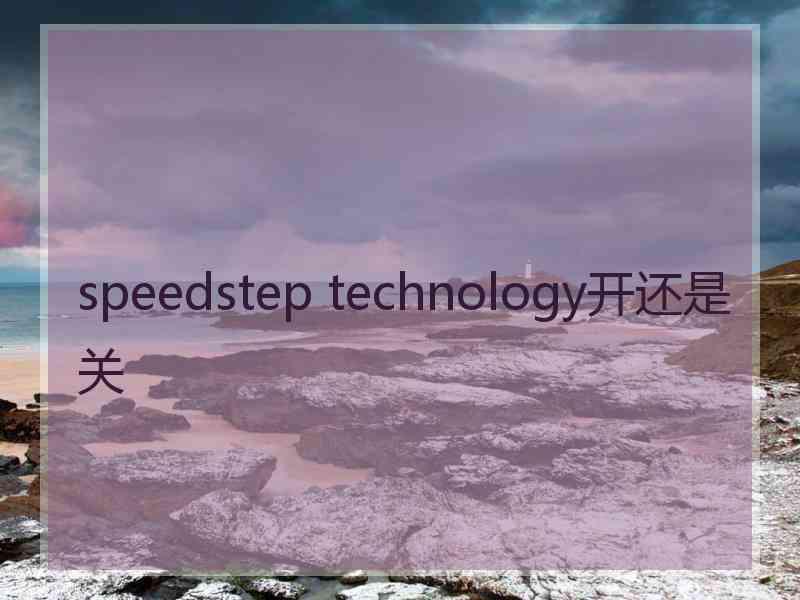 speedstep technology开还是关