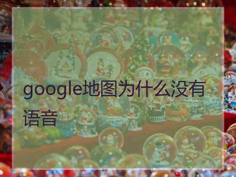 google地图为什么没有语音