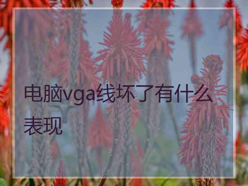 电脑vga线坏了有什么表现