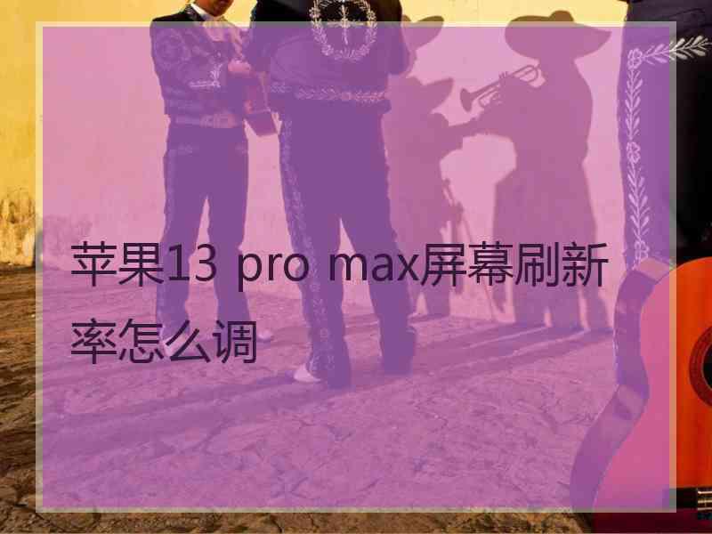 苹果13 pro max屏幕刷新率怎么调