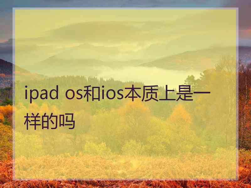 ipad os和ios本质上是一样的吗