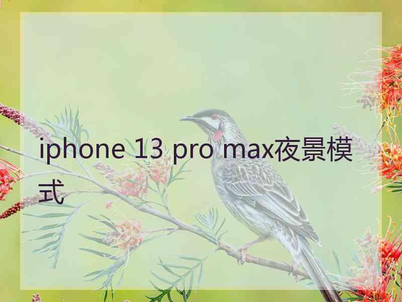 iphone 13 pro max夜景模式