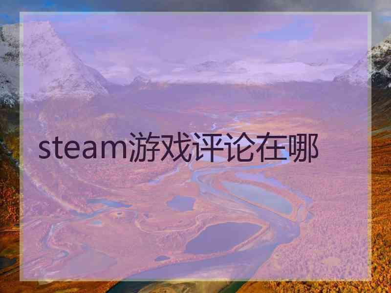 steam游戏评论在哪