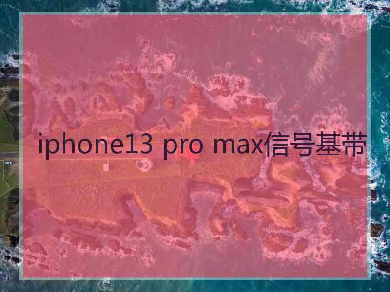 iphone13 pro max信号基带