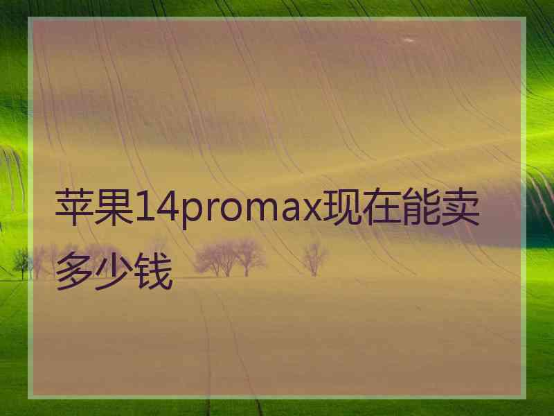 苹果14promax现在能卖多少钱