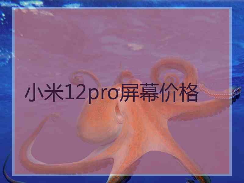 小米12pro屏幕价格