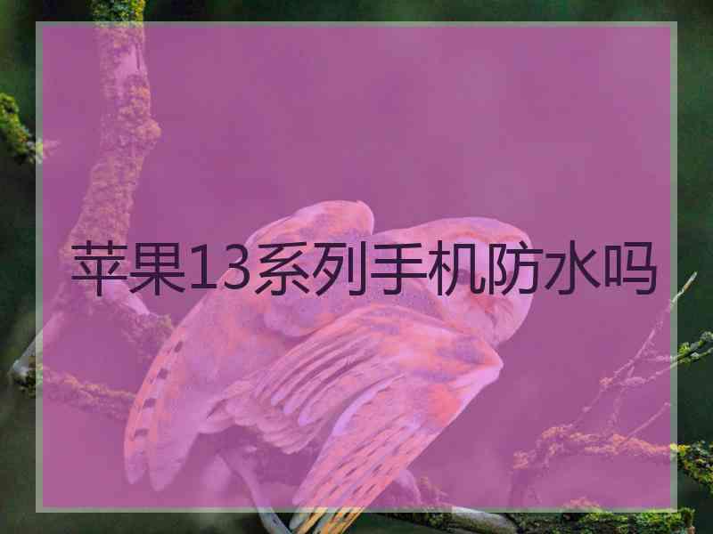 苹果13系列手机防水吗