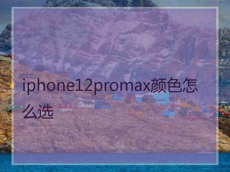 iphone12promax颜色怎么选