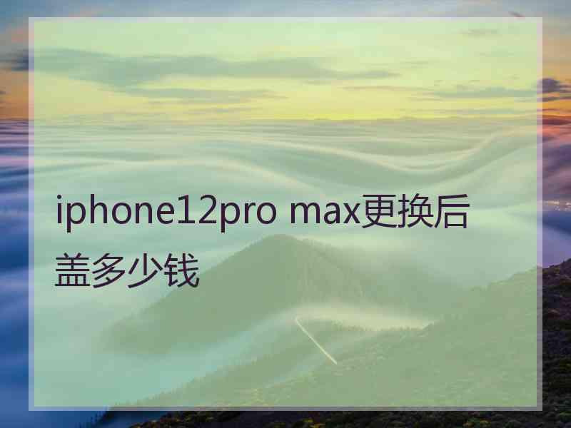 iphone12pro max更换后盖多少钱