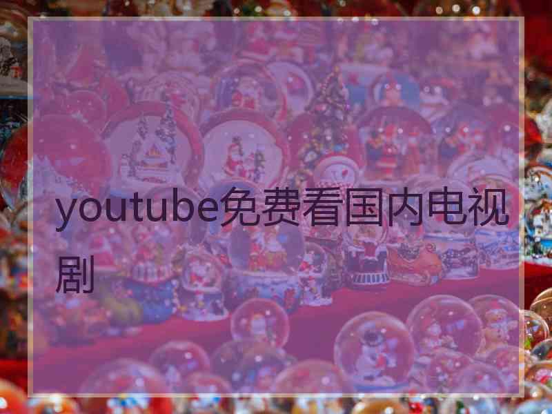 youtube免费看国内电视剧