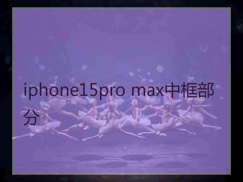 iphone15pro max中框部分