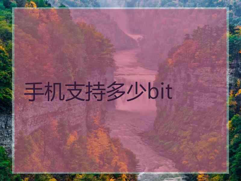 手机支持多少bit