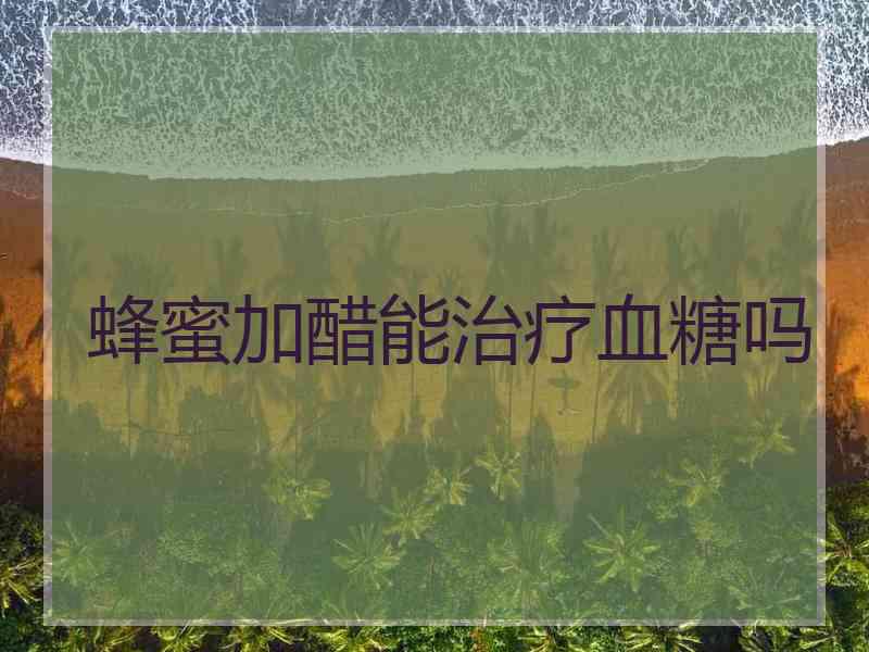 蜂蜜加醋能治疗血糖吗