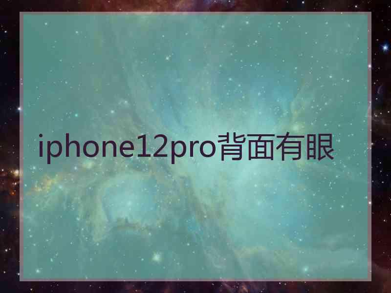 iphone12pro背面有眼