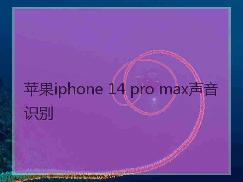 苹果iphone 14 pro max声音识别