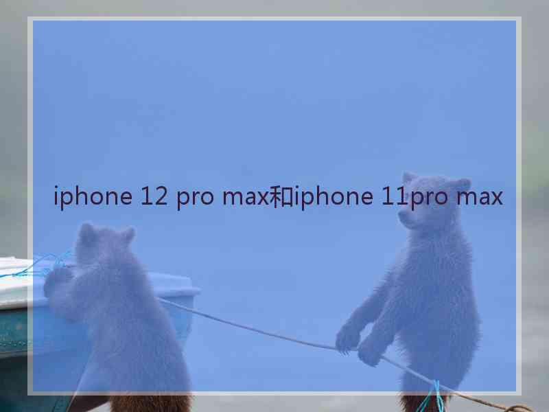 iphone 12 pro max和iphone 11pro max