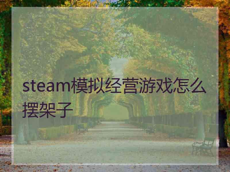 steam模拟经营游戏怎么摆架子