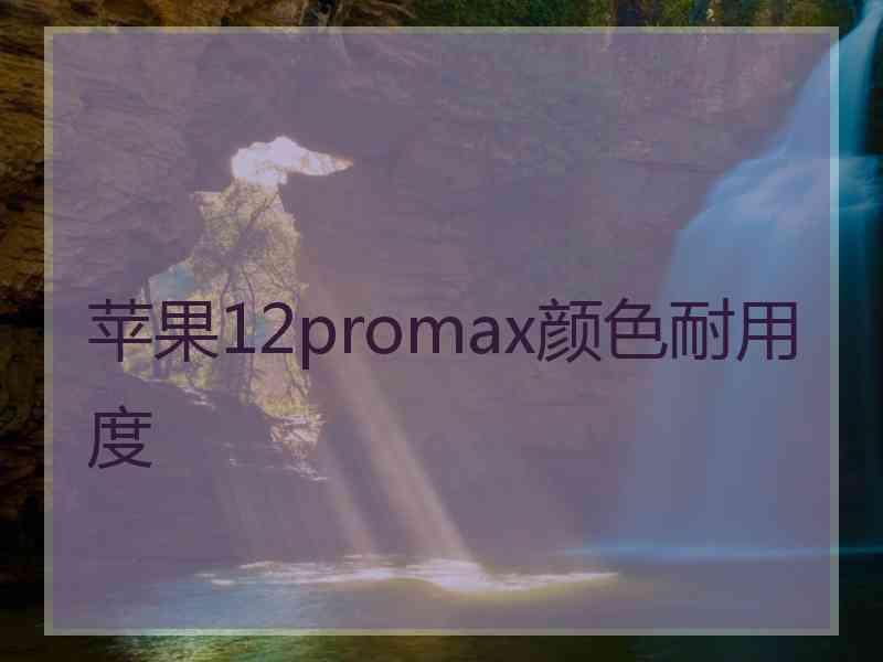 苹果12promax颜色耐用度