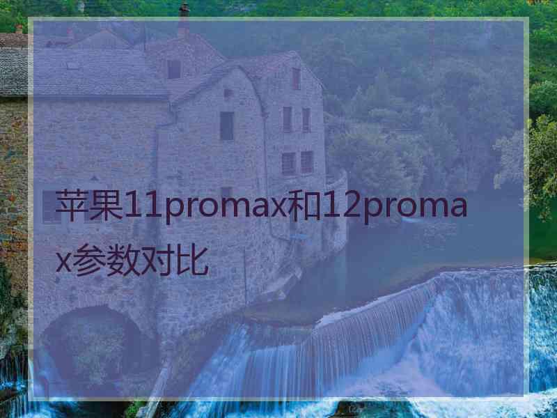 苹果11promax和12promax参数对比