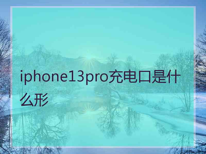 iphone13pro充电口是什么形