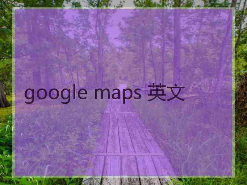 google maps 英文