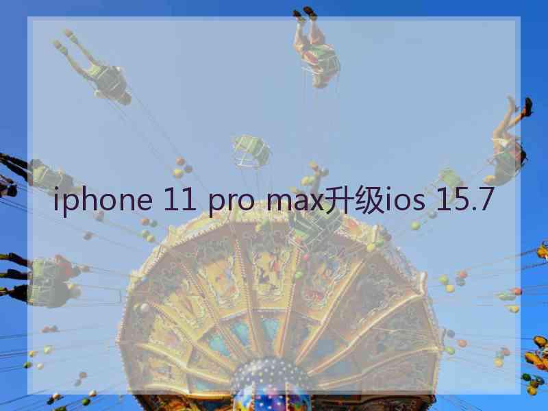 iphone 11 pro max升级ios 15.7