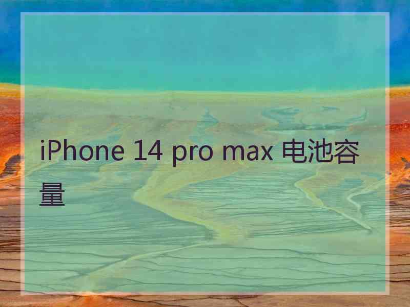 iPhone 14 pro max 电池容量