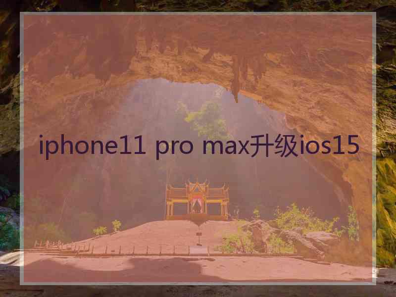 iphone11 pro max升级ios15