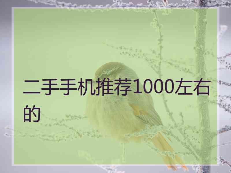 二手手机推荐1000左右的