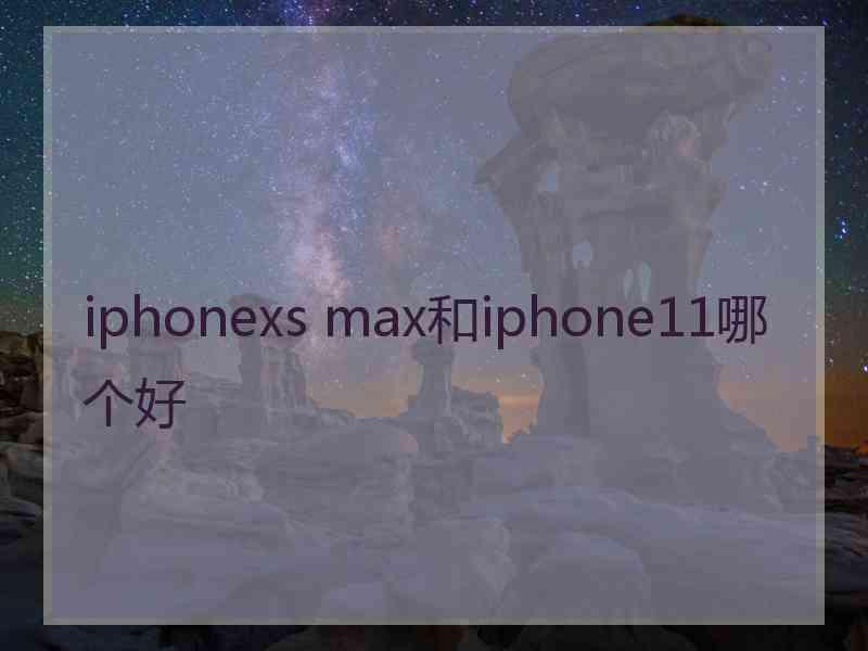 iphonexs max和iphone11哪个好