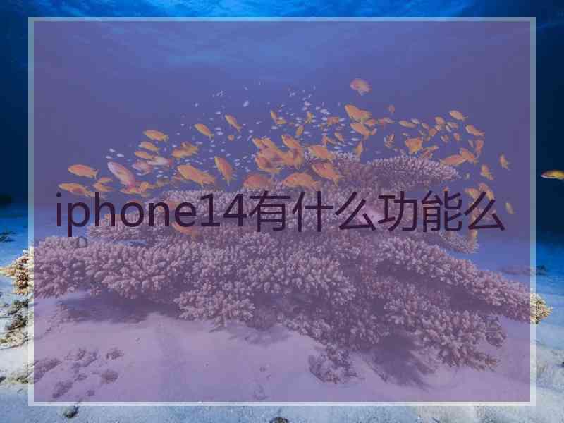 iphone14有什么功能么