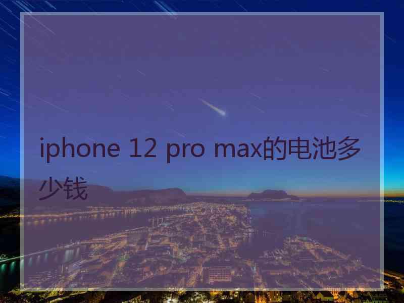 iphone 12 pro max的电池多少钱