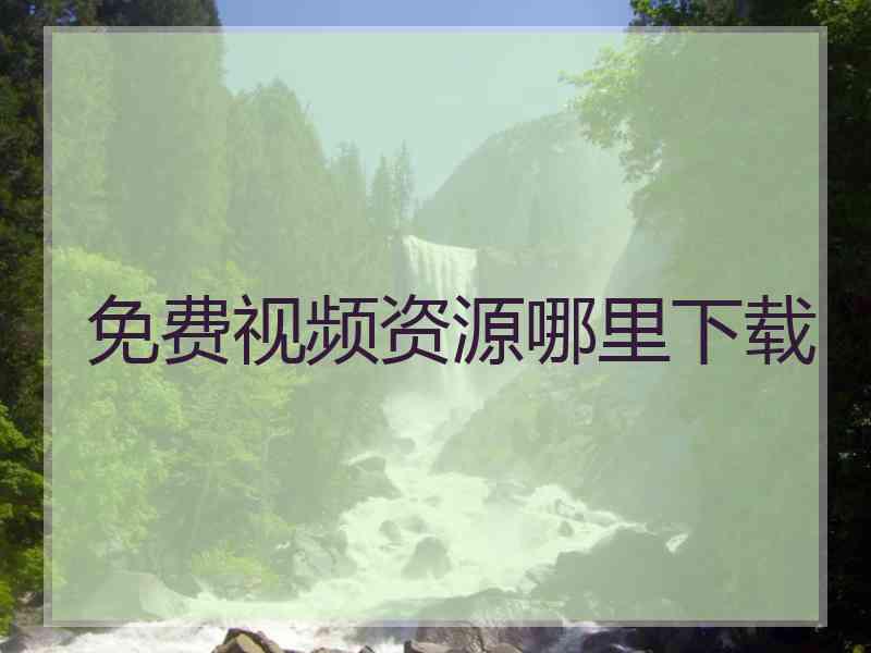 免费视频资源哪里下载