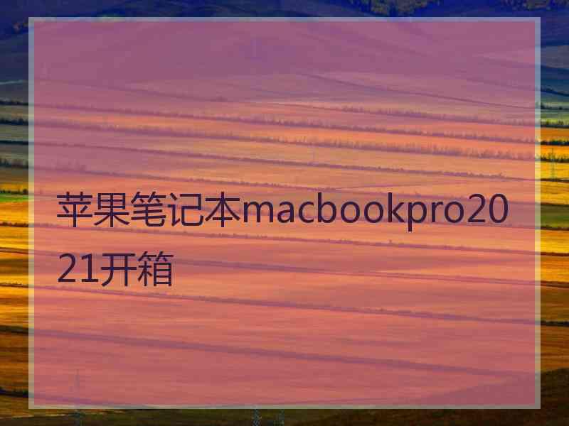 苹果笔记本macbookpro2021开箱