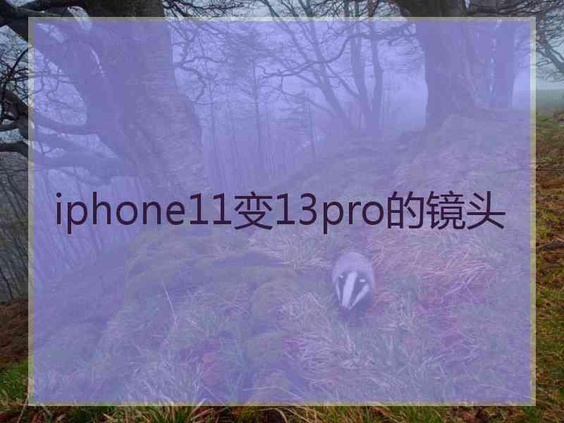 iphone11变13pro的镜头