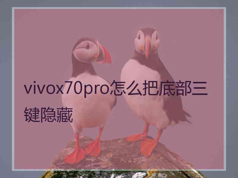 vivox70pro怎么把底部三键隐藏