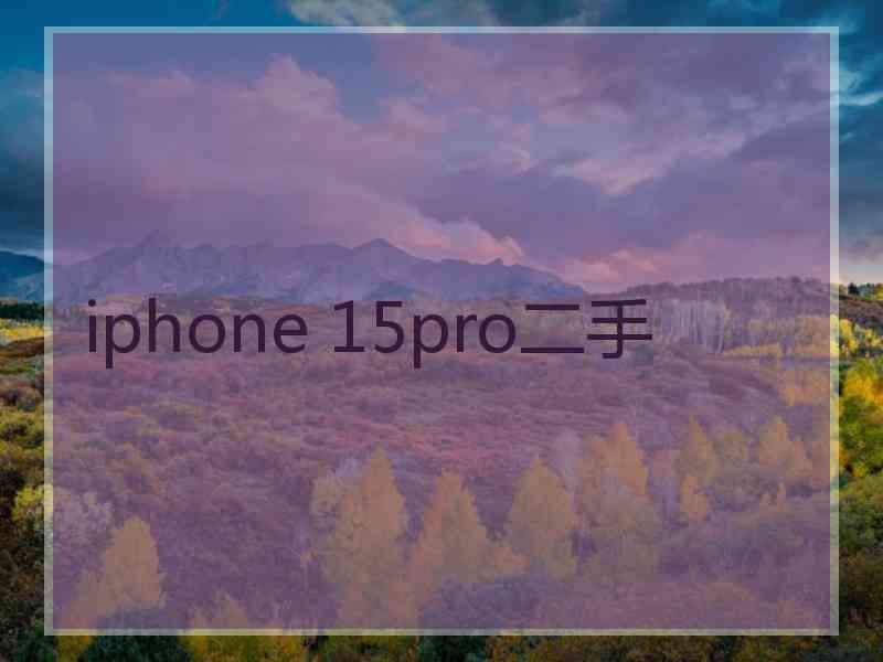 iphone 15pro二手